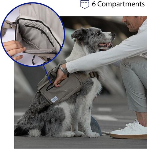 Dog Pack Hound Dog Saddle Bag Backpack for Travel Camping Hiking Medium & Large Dog with 6 Capacious Side Pockets in Saudi Arabia