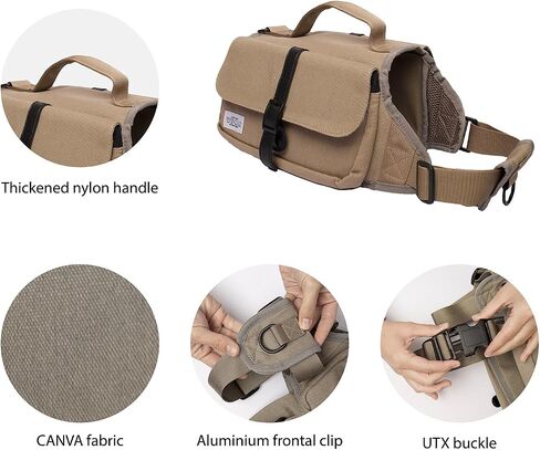 Dog Pack Hound Dog Saddle Bag Backpack for Travel Camping Hiking Medium & Large Dog with 6 Capacious Side Pockets in Saudi Arabia