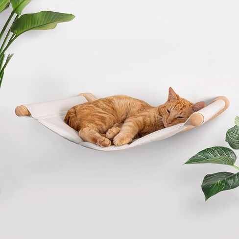 Cat Hammock Wall Mounted, Cat Wall Shelves, Wooden Cat Wall Furniture, Cat Wall Bed, Cat Wall Perches for Large Cats or Kitty Sleeping, Playing, Climbing, and Lounging in Saudi Arabia