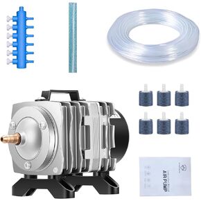 Electromagnetic Commercial Air Pump, 46W 1030GPH 6 Outlets for Aquariums, Fish Tank and Hydroponic Systems