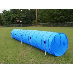 14' Dog Agility Tunnel with Stakes, Multiple Colors Available (Turquoise)