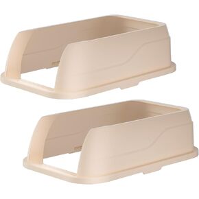2 Pack High Wall Lids for Large Stainless Steel Cat Litter Pan Trays - High-Sided Plastic Guards Enclosures for Metal Litter Boxs - Fits 23.6"(L) x 15.7" (W) Stainless Steel Pan Blue