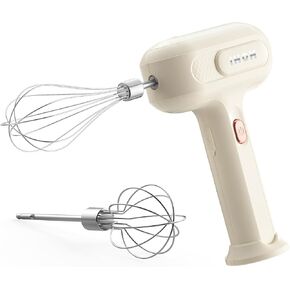 Hand Mixer- IHM-1001E Hand Mixer Electric Handheld with USB Rechargeable, 3 Speed Self-Control Electric Mixer with 304 Stainless Steel Egg Beater for Whipping or Mixing Eggs, Butter, Cream,etc
