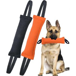 Dog Tug Toy Dog，Double Pack Tough Jute Bite Pillow Training Equipment - Puppy to Large Dogs Interactive Toy.