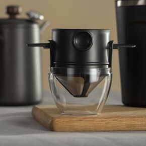 Pour Over Coffee Maker Reusable Coffee Filter Portable Stainless Steel Coffee Dripper Mini Collapsible Paperless Single Serve Coffee Cone Coffee Filter in Saudi Arabia