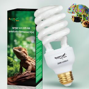 UVB Bulb for Reptiles, 5.0 26W UVB Light for Reptiles, Hygger zoo UVA UVB Reptile Light Bulb Reptile UVB Bulb UVB Light for Hermit Crab Snake Chameleon Reptile Lamp Terrarium Lamp for Tropical Reptile