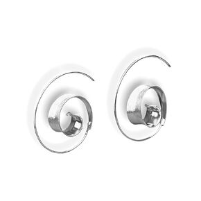 MadamLili XL Spiral Earrings - Silver Spiral Stud Earrings - Spiral Hoo[s Earring - Real 925 Sterling Silver Dangle Jewelry - Stylish Gift Box Included