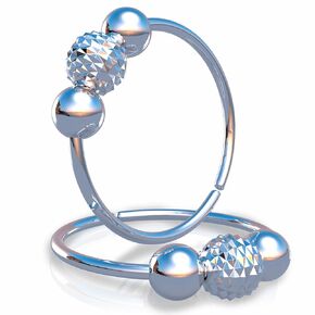 925 Sterling Silver Earring - Pair of Cartilage Hoop Earrings - Handmade 8mm Diameter 20 Gauge Wire Thickness