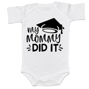 My Mommy/Daddy Graduated College Graduate Baby Bodysuit Mom/Dad Did It Grad Party Outfit for Infant Onesie (0-6 Months, Grad Daddy-Long Sleeve Romper)