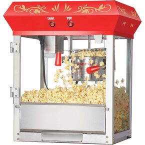 Foundation Countertop Popcorn Machine- Popper Makes 1.5 Gallons- 6-Ounce Kettle, Old Maids Drawer & Warming Tray by Great Northern Popcorn (Red), (464691FRD)