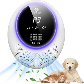 Ozone Machine Odor Removal for Home & Pets, Portable Pets Poof Odor Eliminator with 10,000mAh Battery, Cat Litter Deodorizer Air Freshener, Air Purifier for Home, Smoke, Room Deodorize