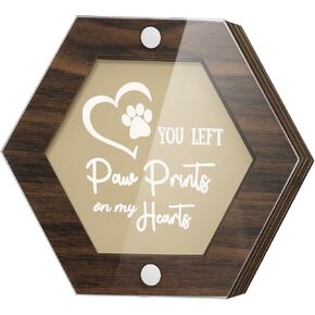 Pet Hair Keepsake Wooden Box with Acrylic Lid, Fur Memorial Box for Dog or Cat Hair Ashes Container Pet Loss Memory Sympathy Gift for Pet Lovers (you were my favorite hello and hardest goodbye)