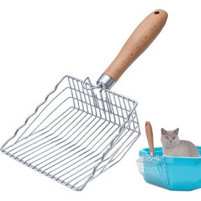 Stainless Steel Cat Litter Scoop with Hook and Hole Premium Kitty Shovel Metal Sifter Scooper for Easy Cleaning Durable and Heavy Duty Odor-Free for Litter Box