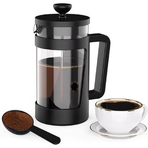 ماكينة ضغط فرنسية صغيرة من راينبين، 12 أونصة، ماكينة صنع القهوة الفرنسية الصغيرة 1 كوب، ماكينة تحضير القهوة لمرة واحدة، ماكينة تحضير القهوة مع 3 مستويات ترشيح، مثالية لمحبي الشاي والقهوة in Kuwait