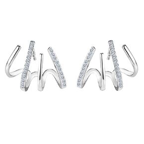 Claw Earrings for Women,14k Gold Plated/Sterling Silver Cat Claw Cuff Earrings Hypoallergenic Minimalist Cubic Zirconia Ear Wrap Piercing Stud Earrings Jewelry (Silver)