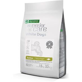 Nature's Protection Superior Care White Dogs Grain-Free Dry Dog Food for Junior Light Coated Dogs, White Fish, 3.3 lbs.