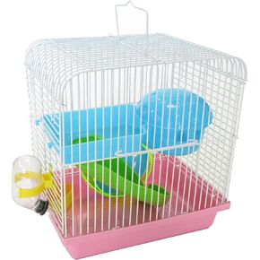 YML Dwarf Hamster Mice Travel Cage with Accessories, Pink