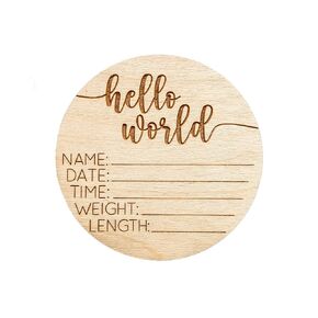 Hello World Baby Sign with Birth Stats