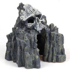 Aquarium Decorations - Skull Mountain Landscape Fish Tank Decoration, Betta and Reptiles Sleep Rest Play Game Cave