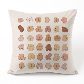 Butt Pillow Cover, Funny Throw Pillow Case, Best Friend Gift, Nice Bum Body Positive Pillow Covers, Self Love Pillow, Funny Gift, Butt Art (16x16 inches Pillow Cover)
