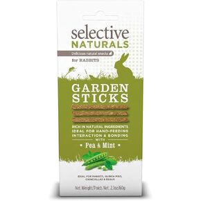 Supreme Petfoods 2 Pack of Selective Naturals Garden Sticks Rabbit Treats, 2.1 Ounces each, with Pea and Mint