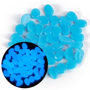 600 PCS Decorative Stones Glow in the Dark Rocks, Garden Pebbles Rocks Luminous Stones Glow Rocks Powered by Light and Solar for Outdoor Decor Walkway Driveway Garden Fish Tank Halloween (Purple)