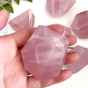 Natural Crystal Geometry Polishing Raw Stone Mineral Specimen Viewing Stone Aquarium Home Decor (70-100 g, Green Fluorite)