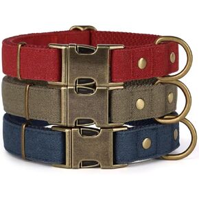 PET ARTIST Dog Collars for Medium Dogs, Heavy Duty Nylon Dog Collar with Quick Release Metal Buckle, Soft Padded Blue Dog Collar, Adjustable Durable Pet Collars for Boy Gifts, M (Fit 13-20")