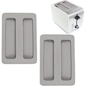 2Pcs Silicone Toaster Lid - Toaster Dirt Cover Toaster Appliance Top Cover Toaster Protector Bread Maker Cover for Bread Machine, Sandwich Machine (Grey)