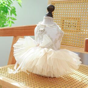 Pet Clothes for Small and Medium-Sized Dog Dress Tutu Gauze Puppies Dress Cat Cute Clothes Party Dress for Small Girl Dogs (Tutu Dress, Small)