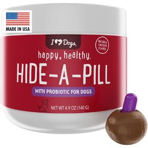 غلاف معجون حبوب منع الحمل بروبيوتيك من iHeartDogs للكلاب - قناع حبوب بنكهة الدجاج ولحم الخنزير المقدد للكلاب التي يصعب إرضاءها - إخفاء الدواء في عجينة إخفاء الحبوب اللذيذة هذه in Kuwait
