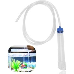 Aquarium Manual Water Changer Gravel Cleaner Water Filter Syphon Tube Fluids Transfer Tool PVC Sand Vacuum Cleaning Pump Fish Cleaning Tool with 59in Long Pipe