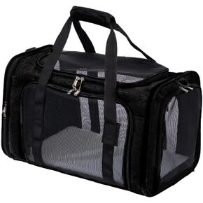 pet Bag Collapsible Portable for Dog cat go Out Traveling Carrier Oblique Slung Ventilate mesh shelter Pet Carrier Bag Cat Travel Bag Breathable pet Bag (Grey, S:46X28.5X27CM/18.1"X10.6"X12.6")