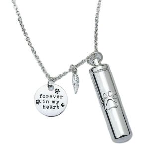 قلادة iHeartDogs Dog Urn - "Forever In My Heart" مجوهرات تذكارية من الفولاذ المقاوم للصدأ لرماد الحيوانات الأليفة in Kuwait