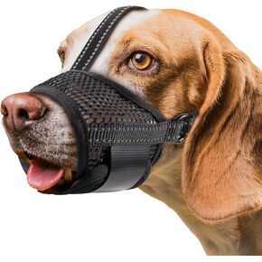 Dog Muzzle,Soft Mesh Muzzle for Small Medium Large Dogs to Prevent Biting,Pets Muzzle for Chihuahua Poodle Husky Labrador Retriever, Breathable Drinkable Adjustable for Chewing Grooming(L)