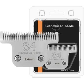 84# Pet Dog Grooming Stainless Steel Blade,Compatible with Ainds,Oster A5,Wahl KM-10 and Other Series Detachable Clippers, Cut Length 3/32-Inch