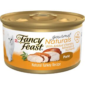 Purina Fancy Feast Natural Grain Free Wet Cat Food Pate Gourmet Naturals Natural Turkey Recipe - (Pack of 12) 3 oz. Cans