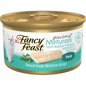 Purina Fancy Feast Grain Free Wet Cat Food Pate Gourmet Naturals Ocean Whitefish Recipe - (Pack of 12) 3 oz. Cans