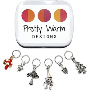 مجموعة أقلام تحديد غرز الحياكة الرائعة من Woodland Garden Gnome مع حقيبة تخزين | مصنوع يدويًا بواسطة تصميمات جميلة دافئة | علامات سحرية على شكل حلقة معدنية لطيفة وإكسسوارات متماسكة ممتعة هدية مضادة لعيد الميلاد in Kuwait