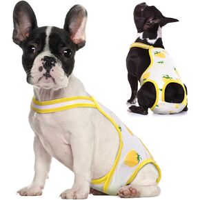 QBLEEV Dog Diapers Female Washable Sanitary Pantie with Adjustable Suspender, Reusable Male Dog Period Diapers for Heat, Doggie Diapers Cute Pet Panties Puppy Dog Underwear for Teddy French Bulldog L
