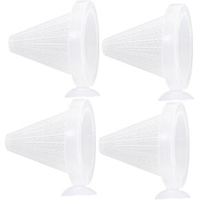 4PCS Aquarium Nematode Feeder, which Comes with Suction Cups for, and Aquarium Live Red Worm Feeding Cone Cups, White
