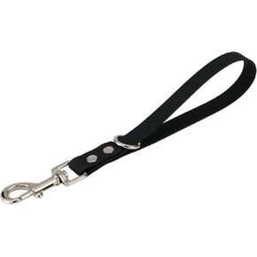Short Dog Leash - 9 Inch, 0.6 Inch Wide Heavy Duty Traffic Leash for Dogs Short Leash for Dog Training Control, Waterproof PVC Dog Training Leashes Dog Grab Tab Dog Short Leash (Black, 9'')