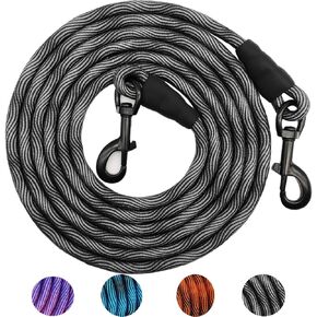 MayPaw 8 FT/10 FT Dog Tie Out/Check Cord, Heavy Duty Nylon Rope Training Leash, 3/8 Inch Thick Dog Tether for Indoor or Outdoor Walking, Camping, Hiking, Playing (3/8" x 10 ft, Pink Blue)