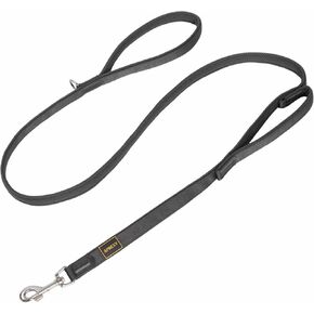Dog Leash Two Handles, with Sandwich Mesh-Lined Webbing Traffic Padded, 6ft Long for Control Safety Training for Large Dogs Pull, Dual Handles Leads (Black/Grey, 1'' X 6ft.)