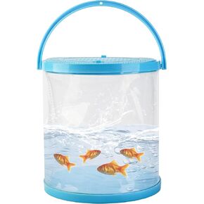 Foldable Portable Fish Tank - Transparent Fish Transport Container, Plastic Aquarium for Fishing, Traveling, Frog Catching Ideal for Catching and Releasing Critters, Perfect Critter Keeper