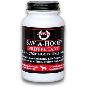 SBS Equine | SAV-A-HOOF PROTECTANT | Dual-Action Hoof Conditioner | Antiseptic Barrier Against Infection | Repels Moisture & Contaminates (7.5 Fluid Oz)