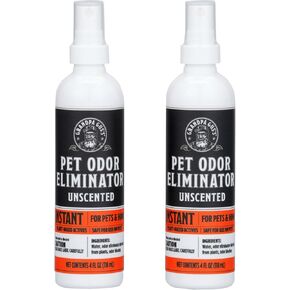 Grandpa Gus's Natural Instant Pet Odor Eliminator, Ready-to-Use Spray, Removes Strong Odor and Smell from Small Animal, Dog & Cat, Home, Carpet & Furniture, 4 fl oz (Pack of 2)