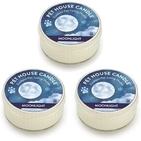 One Fur All Pet House Mini Candle - Bamboo Watermint 3 Pack - Pet Odor Eliminator Mini Candle - Natural Wax Candle - Mini Candle Set - Pet-Friendly Non-Toxic Scented Candle