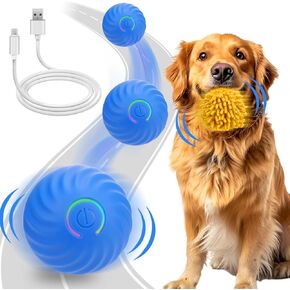 Interactive Dog Ball, Self Rolling Dog Ball with Cover Anti-Chewer for Small/Medium/Large Puppy Pet Dog Toys, Active Rolling Ball for Dogs Enrichment, Motion Activated Dog Ball That Move on its Own