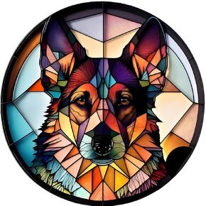 4 IN CERAMIC COASTER – SUBLIMATED: ANIMAL BREED (SET OF 2) (GERMAN SHEPHERD) w. CORK BOTTOM